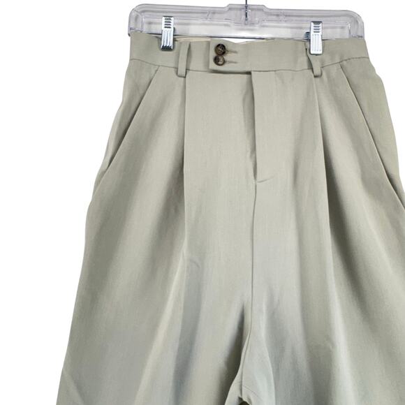ASOS Design Sage Green Pleated Wide Leg Trousers Women’s W28 L30 High Rise Pants - Picture 3 of 7